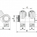 1135953 USYSTEMS коллектор SH 1" с вентилями НР/ВР 2x1/2"НР, ц/ц 38мм '5И